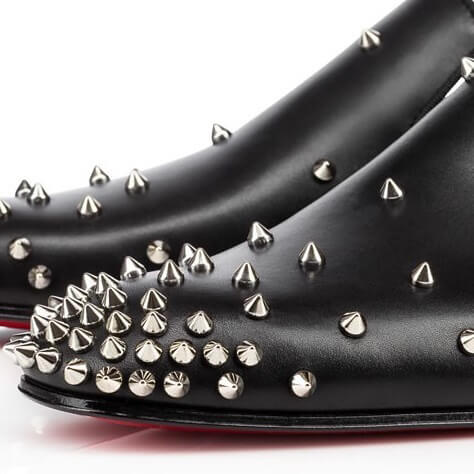 大人ローファー!クリスチャン ルブタン スーパーコピー Christian Louboutin★Degra 黒xシルバースタッズ